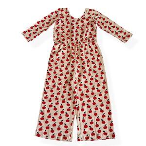Alice + Ames Wide Leg Jumpsuit Apples Cotton Girls 5
